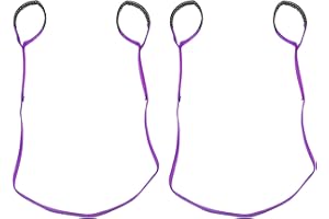 Leyso Pack of 2 Purple 6' x 1" Multifunctional Heavy Duty Lift Sling Web Town Strap with 5" Diameter Reinforced Loops and Wear Guard End (2 x Purple)