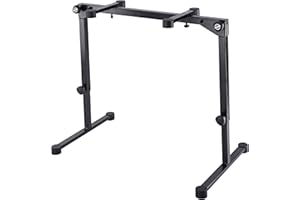 K&M Stands 18820 Omega Pro Keyboard Stand - Includes Carry Strap - Adjustable Height - 80 kg Max Load Capacity - Black