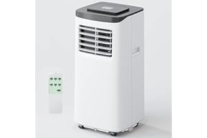 FIOGOHUMI 10000BTU Portable Air Conditioner with Built-in Dehumidifier Fan Mode for Room up to 250 sq.ft. - Room Air Conditioner with 24Hour Timer & Remote Control Window Mount Kit