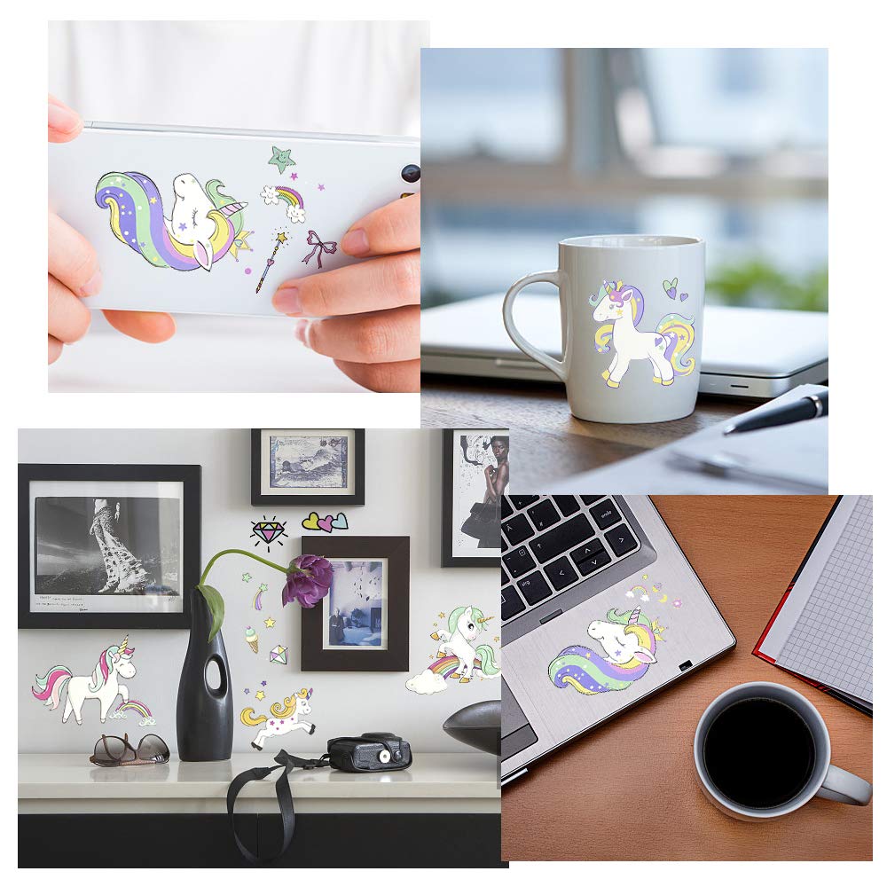 HOTFIT Tattoo Kinder, 20 Sheet Einhorn Kinder Tattoo Set kindertattoos Temporäre Tattoos für Kindergeburtstag Einhorn Party Nagelsticker + Ballon (Einhorn # 2)