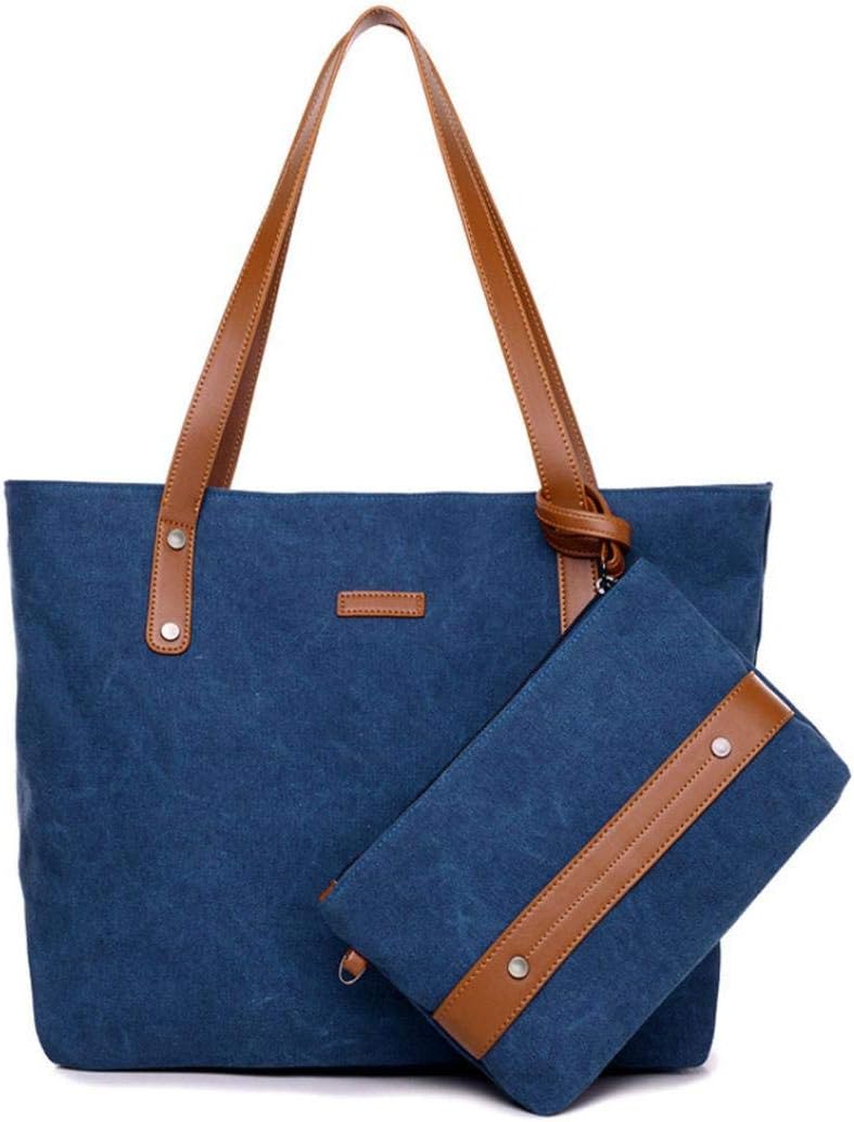 FitfulVan Clearance! Hot sale! Bags, Women's Fashion Canvas Shoulder Bags Handbag+Clutch Wallet (Blue)