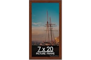 wallsthatspeak 7x20 Dark Walnut Rustic Pine Picture Frame for Puzzles Posters Photos or Artwork
