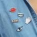 Enamel eyes lips hands BAND AWESOME Pin Set Brooches Patches for Clothes/Bags/Backpacks/Jackets
