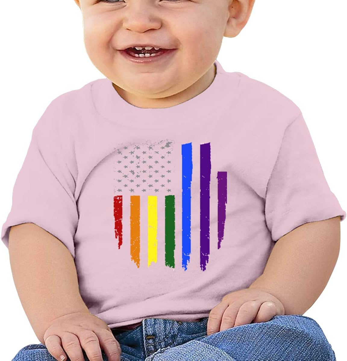 Gay LGBT Pride Rainbow Flag Baby Boy 100 Cotton T Shirt Newborn
