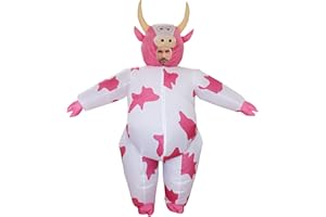 RHYTHMARTS Inflatable Cow Costume - Adult Blow Up Costume for Halloween & Christmas
