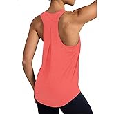 QUEQUETREE Women's Running Tank Tops Loose Fit Racerback Workout Athletic Gym Yoga Shirts