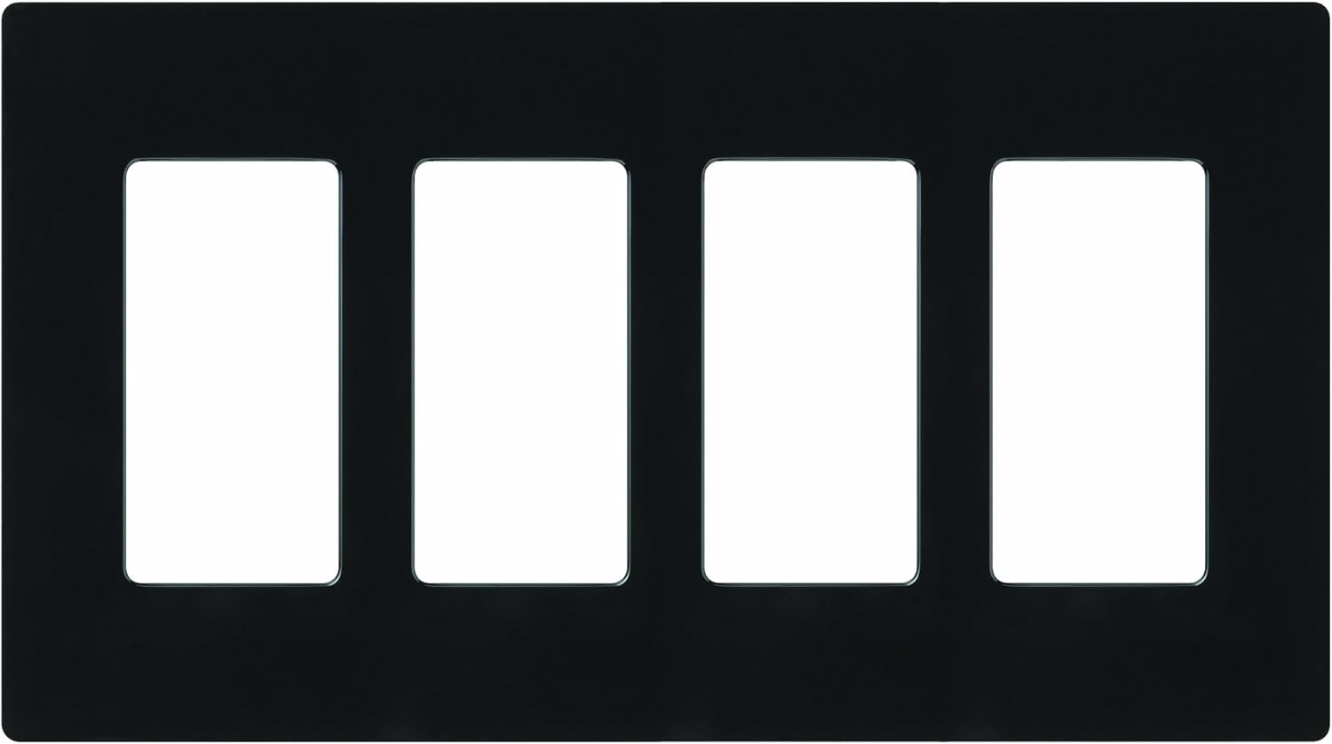 LUTRON CW-4-WH 4-Gang Claro Wall Plate, White - Switch Plates - 