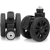 Zoofen Luggage Wheels Replacement with Brake - 2pcs Wear-Resistant Suitcase Spinner Wheels for Luggage (Black)