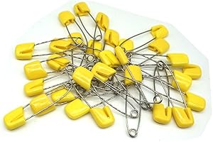 GTONEE Baby Safety Pins Secure Clips for Fastening Baby Clothes Diaper Napkins 50pcs 60PCS 30PCS (Yellow, 30 pcs)