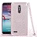 ZTE ZMax Pro Case, Slim Fit Ultra Thin Glitter Interior Polycarbonate Silicone TPU Soft Cover with Screen Protector and Stylus - Full Pink