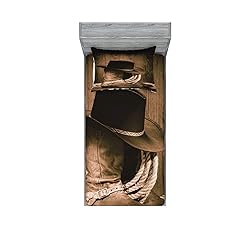 Ambesonne Western Fitted Sheet & Pillow Sham