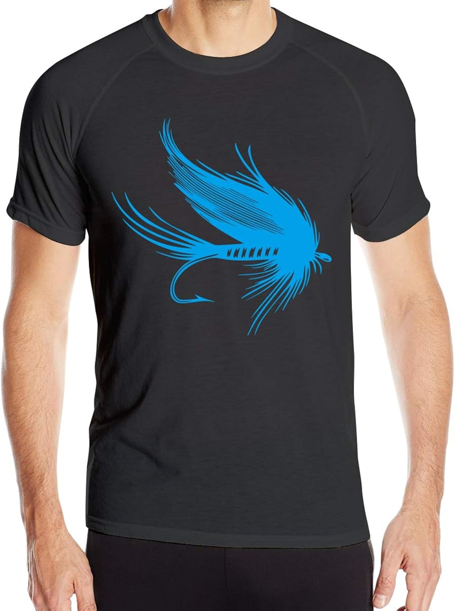 Mens Quick Dry Fly Fishing Lure ShortSleeved 100 Polyester Running T