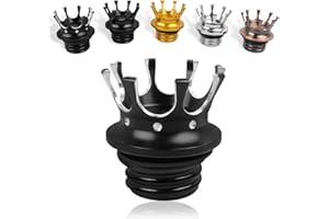 Worldmotop Motorcycle King Crown Gas Cap Fuel Tank Cover Right-hand Thread Reservoir Aluminum Oil Cap Compatible with Harley 