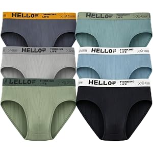 YE XInin Mens Cotton Briefs,Ultra Breathable Soft Briefs Underwear 6 Pack | Athletic Performance Mens Bikini Briefs with Pouc