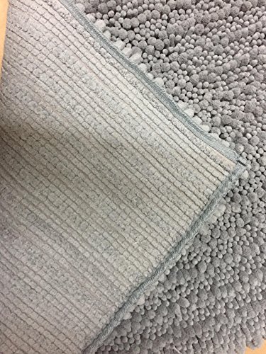 Raphael Rozen Elegant Bath Set of 2 Microfiber Bath Mat, Non slip Backing, Ultra Soft, Extremely absorbent and Fast Drying. Durable, Easy Cleaning, Machine Washable. 5 (Steel Gray 17x24)