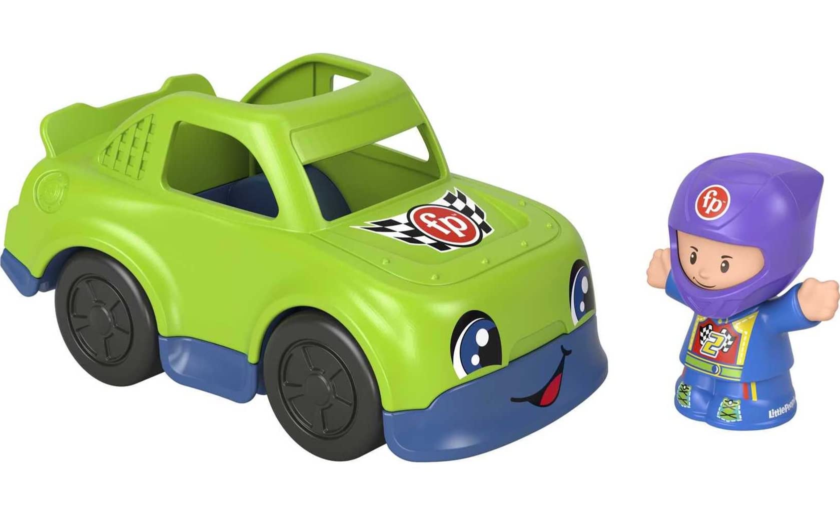 Fisher-Price Little People Race Car, Push-Along Vehicle and Figure Set for Toddlers and Preschool Kids Ages 1-5 Years