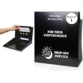 Professional Grade After Hours Night Drop Box with Envelopes &amp; Pen, 1 Pack | Weather-resistant drop box, front 17-5/8" x 18-3/4", back 14" x 16", depth 4", 50 envelopes, metal slot &amp; pen