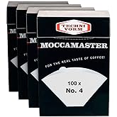 Moccamaster Technivorm 85022 Paper Filter No. 4 White | Pack of 4 Boxes x 100 Filters