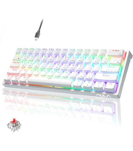 Teclado Mecânico CK61 Gamer Preto Switch Kailh Box, White Compacto