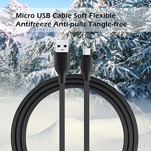 HAMSWAN Cable Charger 1M Micro USB Cable Soft Flexible Antifreeze Anti-pulls Tangle-free High Speed Sync and Charging Cable for Android Samsung HTC Nokia Sony and more (Black)