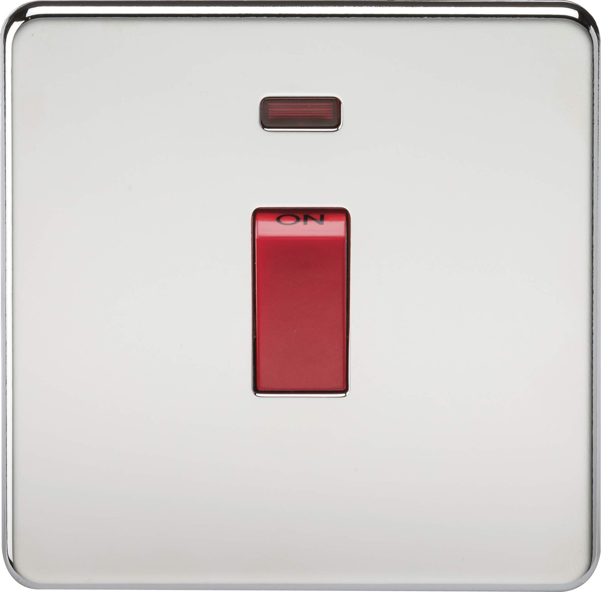 Knightsbridge SF8331NPC Screwless 45 A 1-Gang DP Switch, Polished Chrome with Neon โ image 1