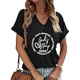 RXGOY Girl's Trip 2026 V-Neck T-Shirt for Women Good Friend Besties Travel Graphic Top