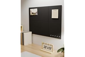 Fluxynara Felt Bulletin Board Tiles -28"x19" Small Slat Wall Alternative for Office Decor, Push Pin Board Wall Organizer - 6-Pack, 9.4"x9.4"(24cm x 32cm) - Black