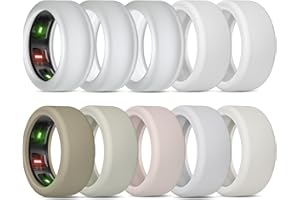 BandRain 10 Pack Cover for Oura Ring Gen 4 & 3/ULTRAHUMAN Ring AIR, Anti-Scratch Elastic Silicone Protector Case Accessories for Women Men Working Out Gym (10 Colors - Set 11, S (6/7/8/9/10))
