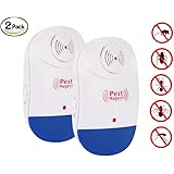 Everteco Ultrasonic Pest Repeller, Electronic Plug In Insect Repellent, Indoor Pest Control with Night Light for Cockroach, Rodents, Flies, Roaches, Ants, Spiders, Fleas, Mice (Pack of 2)