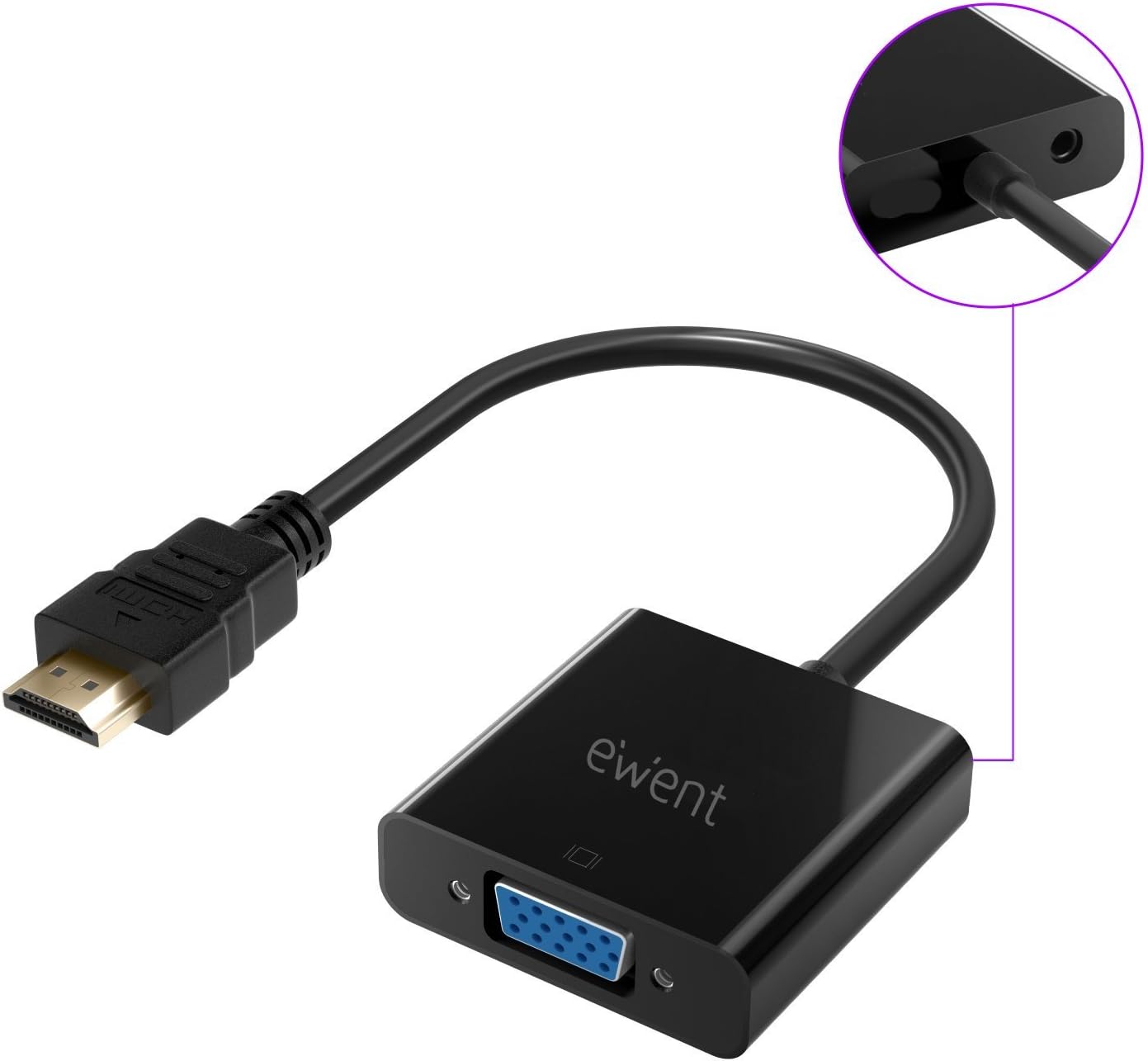 ewent EW9864-HDMI to VGA (Male to Female) Adapter for Computer Desktop, Laptop, PC, Monitor, Projector, HDTV, Chromebook - Image 4