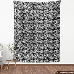 Ambesonne Vintage Palm Fabric by The Yard, Print of