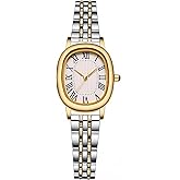 VILKFY Fashion Watches for Women Oval Roman Numeral Dial Waterproof Analog Quartz Watch Adjustment Tool Included