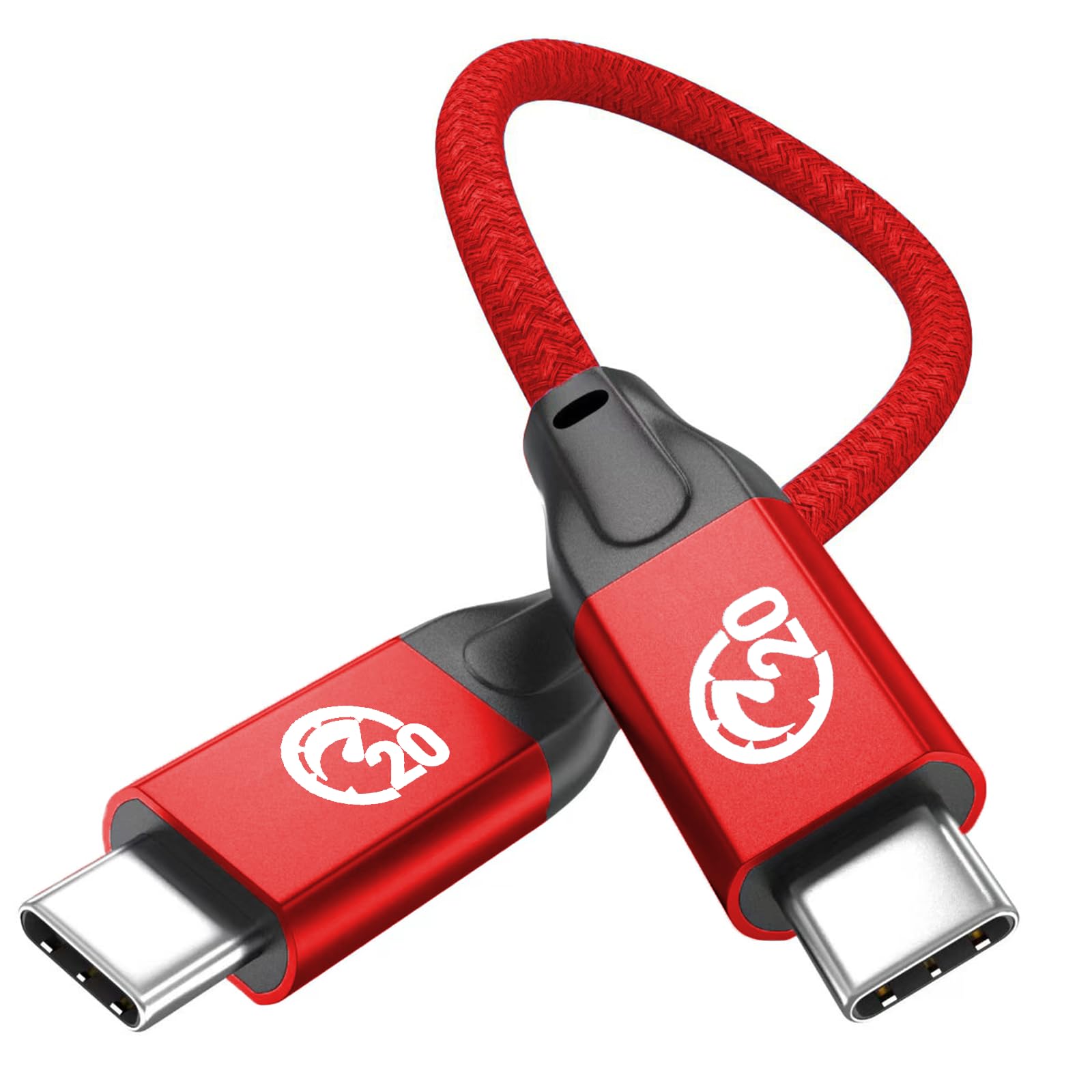 UseBean USB C to USB C Cable 100W 0.2M, Short USB 3.2 Gen 2X2 20Gbps Type-C PD Fast Charging, 4K Video Monitor Cord,for MacBook Air, Pro M1/M2, iPad Pro 12.9/iPad Air/Mini 6 Galaxy S24 S23