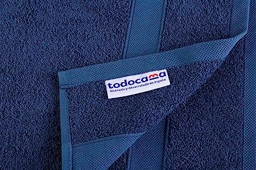 2 große Badetücher, 100% Baumwolle, 550 g/m², extra weich, sehr saugfähig und schnell trocknend, Maße 100 x 150 cm, Marineblau