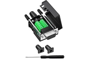YIOVVOM DB9 Breakout Connector to Wiring Terminal RS232 D-SUB Female Serial Adapters Port Breakout Board Solder-Free Module w