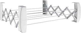 Leifheit Wandtrockner Teleclip 74 Extendable, 4,2m Trockenleine, ausziehbarer Wandtrockner, platzsparender Trockner, kompakt und robust, Wäschetrockner für die Wand, Wäschreck mit Wandmontage