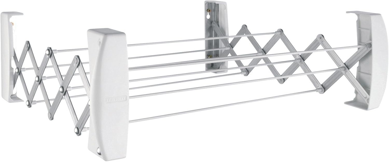 Leifheit Wandtrockner Teleclip 74 Extendable, 4,2m Trockenleine, ausziehbarer Wandtrockner, platzsparender Trockner, kompakt und robust, Wäschetrockner für die Wand, Wäschreck mit Wandmontage