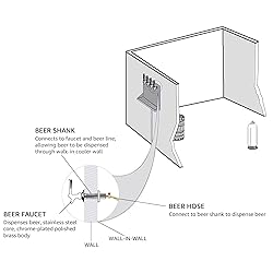 Dbgogo 3'' Draft Beer Faucet Shank, 1/4'' Beer Line
