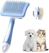 Vinabo Self-Cleaning Pet Brush for Dogs and Cats Blue
