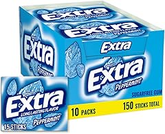 Extra Gum Peppermint Chewing Gum Bulk, Individually Wrapped, Perfect for Fresh Breath at School, Work, and Travel, 15 Count (