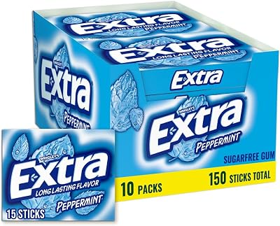 Extra Peppermint Sugarfree Gum Box of 10 x 15 Stick Packs