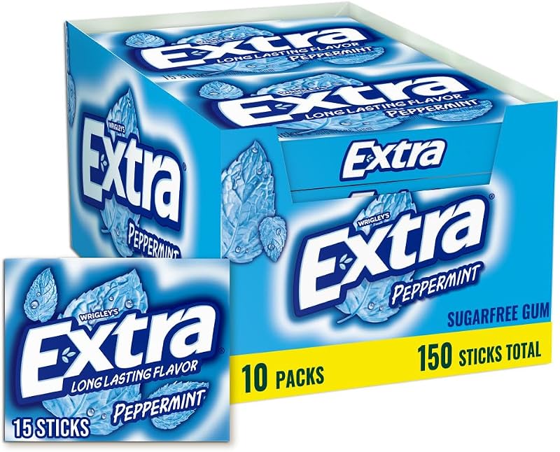 Extra Peppermint Sugarfree Gum Box of 10 x 15 Stick Packs