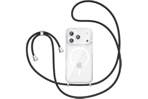 UCASONG Magnetic Case for iPhone 17 Pro Max 6.9",Compatible with Magsafe,Clear Crossbody Case with Adjustable Shoulder Neck L