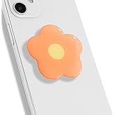 OnTheGrip Cute Solid Color Daisy Flower Design Collapsible Mobile Phone Grip Stand Holder for Smartphone Tablet Cell Phone Accessory (Coral)