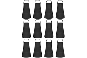 Morcheiong 8/12/24 Pack Adjustable Kids Apron Bulk with 2 Pockets Toddler Apron Kids Painting Aprons for Cooking Paiting