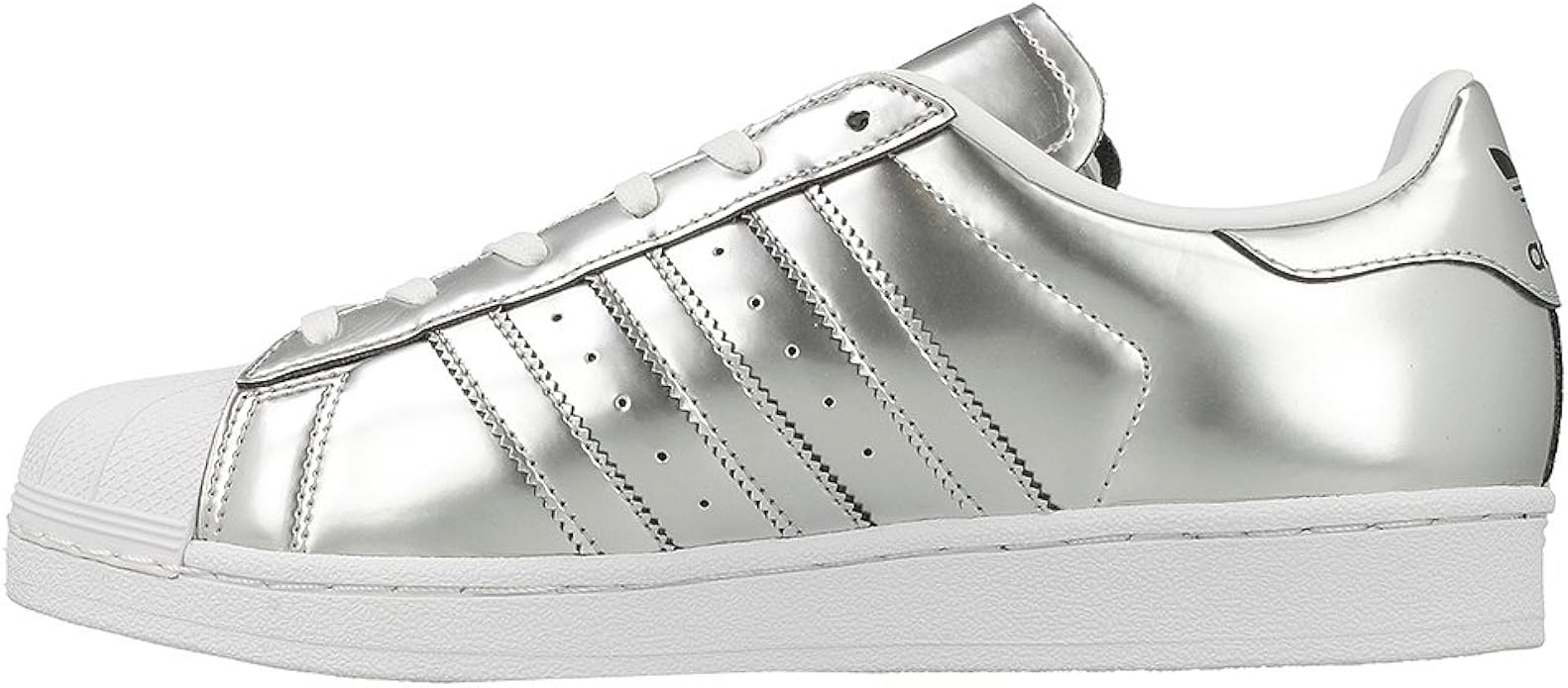 superstar bianche punta argento