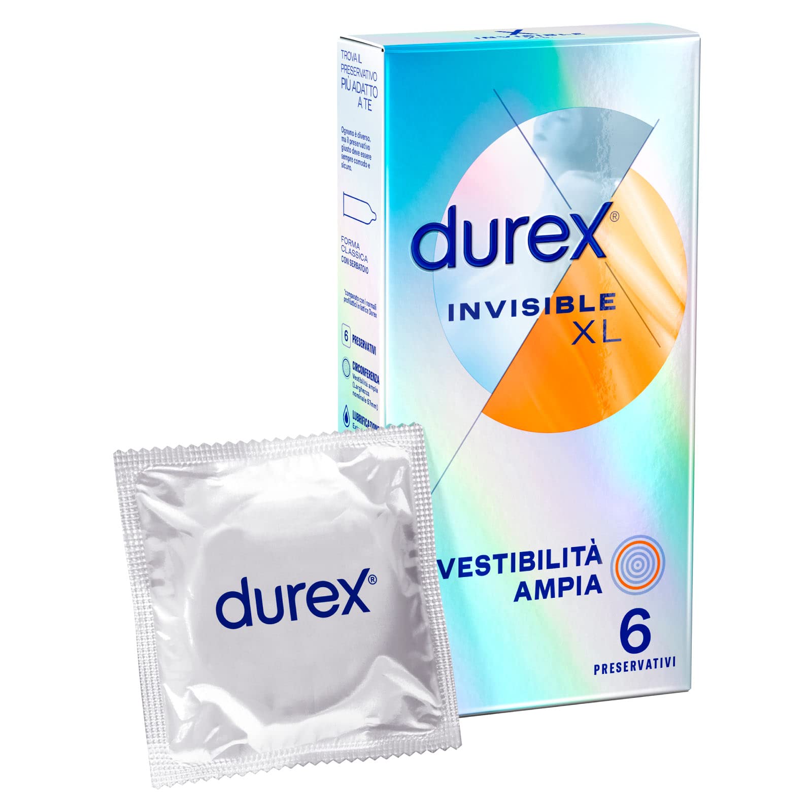 Durex Invisible Extra Large Ultra Thin High Sensitivity Condoms - 6 Condoms
