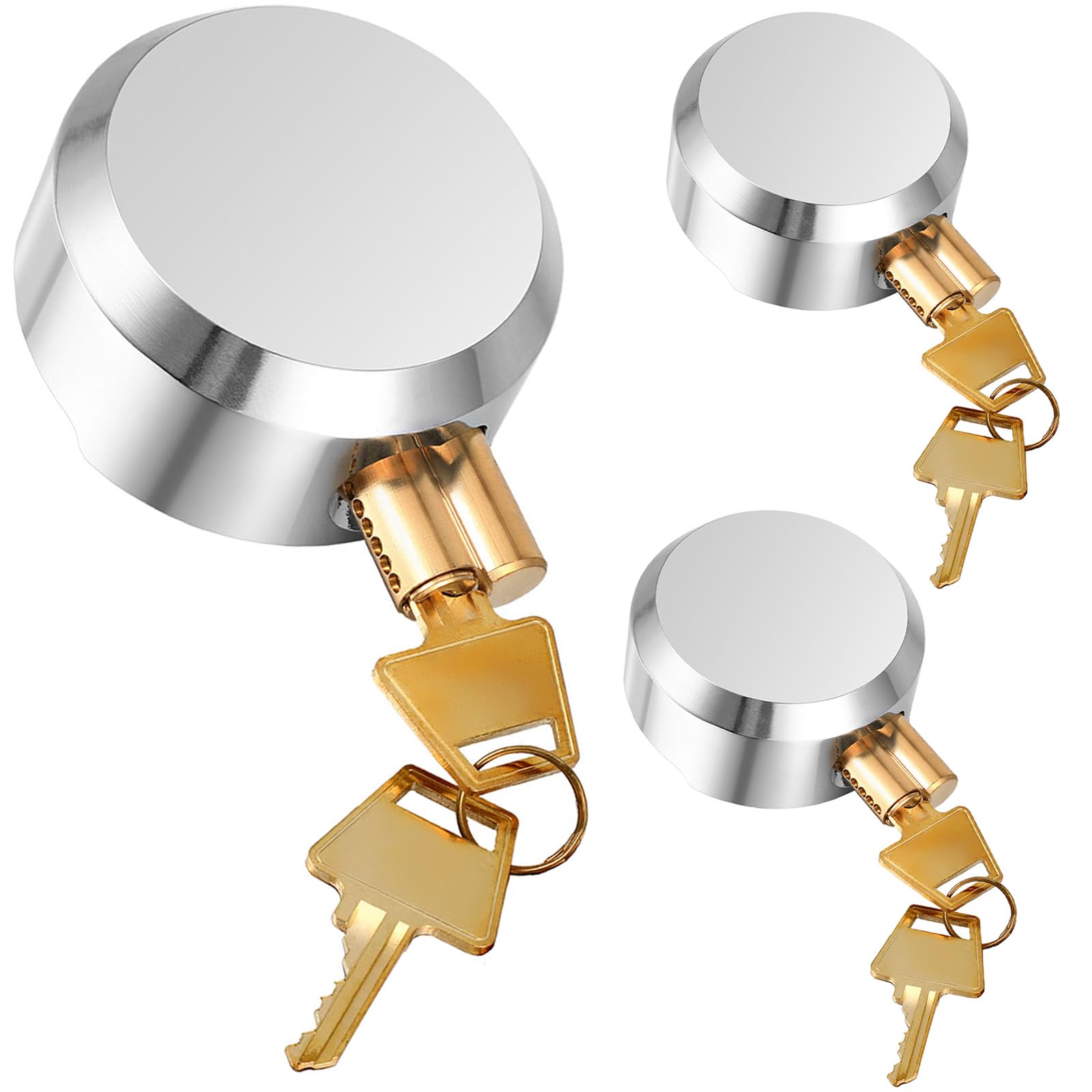 Photo 1 of Hotop 3 Pcs Hidden Shackle Padlocks Puck Lock Keyed Alike Trailer Puck Lock 2-7/8" Hidden Heavy Duty Padlocks with 6 Pcs Keys for Trailer Pucks Padlock