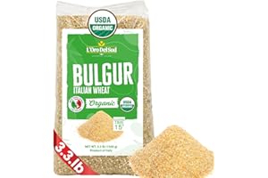L'ORO DEL SUD Organic Bulgur Wheat, 3.3 lb, Italian Bulgur Wheat for Tabbouleh. Cracked, Coarse, Quick-cooking, Burghul, Product of Italy, L’Oro del Sud