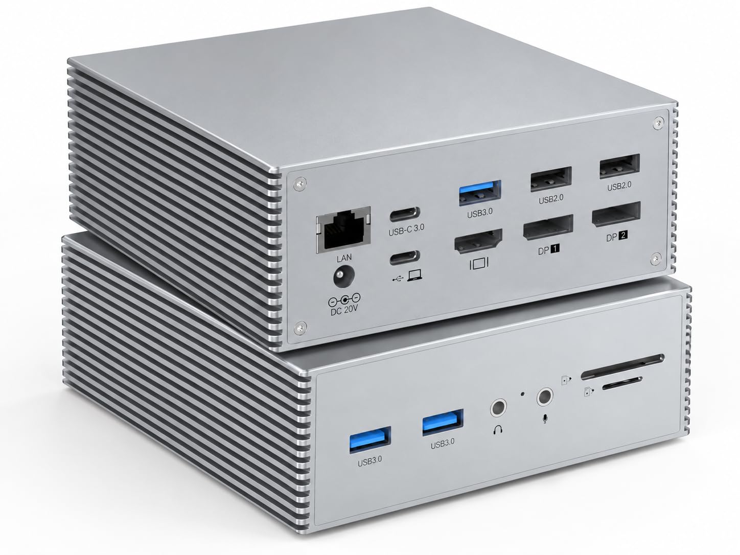 Universal USB-C 4K Triple Display Docking Station with 60W PD Charging | Equipped with 2 DP 4K ports, 1 HDMI port, 6 USB port